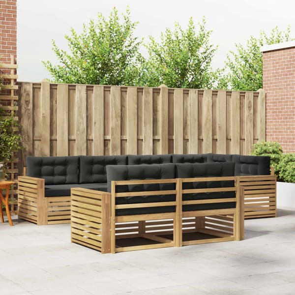 Utomhussoffset 7 pcs Vit och antracit 331 x 172,5 x 73 cm