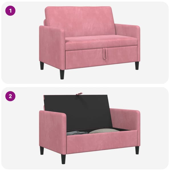 Soffa med förvaring Rosa 122 x 78 x 87 cm Polyester