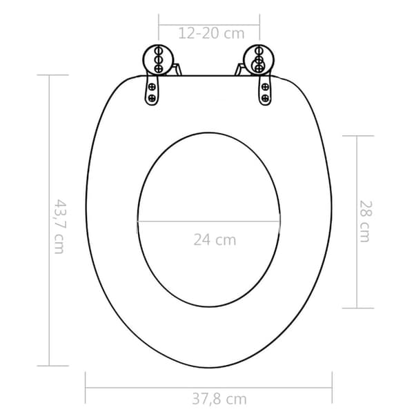 Toalettsitsar med lock 2 st MDF havsmussla