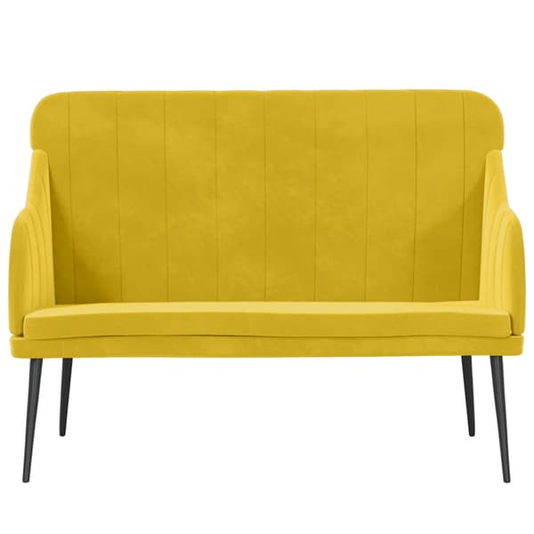 Bänk gul 110x76x80 cm sammet