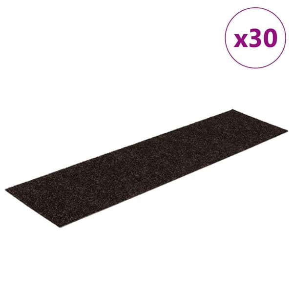 Trappmattor självhäftande 30 st 76x20 cm mörkbruna rektangulära