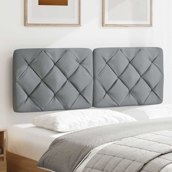 Headboard Cushion Light Grey 120 cm Fabric