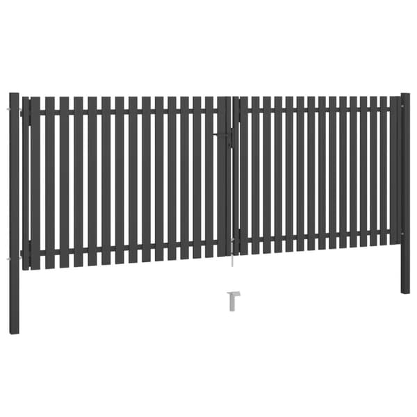 Trädgårdsgrind stål 400x125 cm antracit