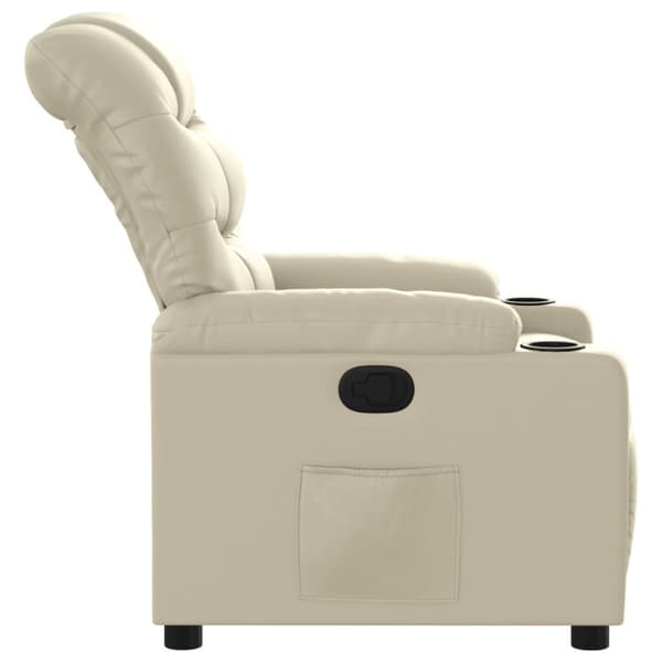 Reclinerfåtölj gräddvit konstläder