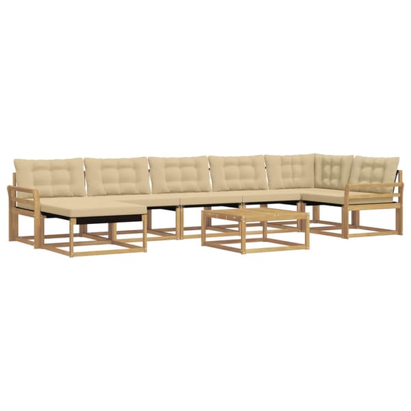 Utomhussoffset 8 pcs Vit och Beige 79 x 79 x 37 cm
