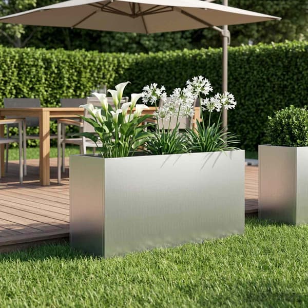 Trädgårdsplanterare Silver 100 x 30 x 50 cm Galvaniserat stål