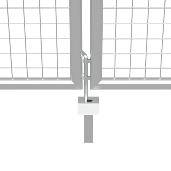 Trädgårdsgrind galvaniserat stål 400x175 cm silver