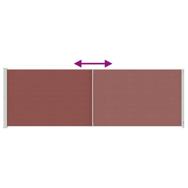 Infällbar sidomarkis 200x600 cm brun