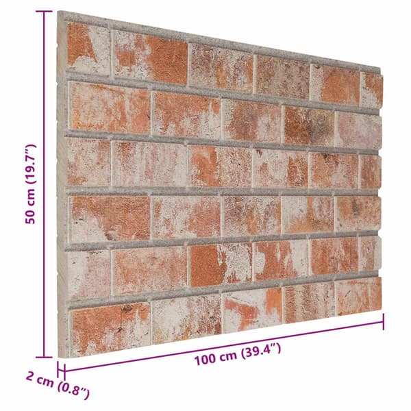 Väggpaneler 10 pcs Orange 100 x 50 cm EPS Skum