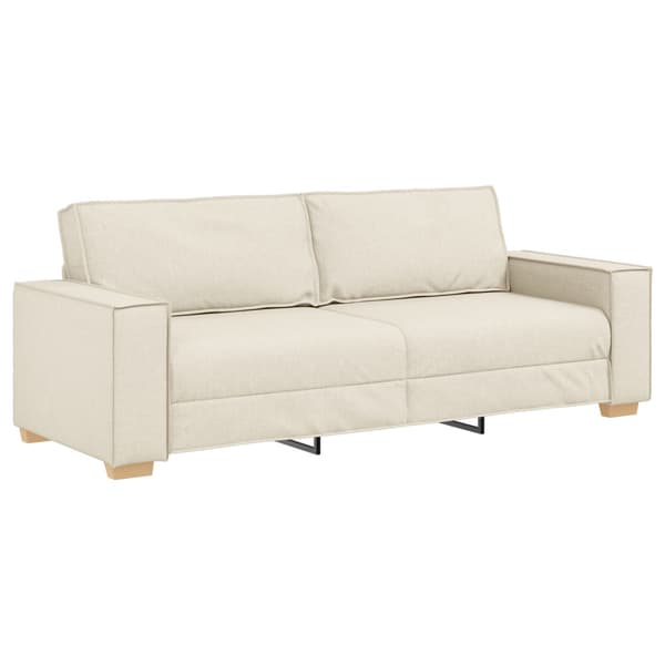 3-Sits soffa Beige 220 cm Linnenblandad tyg