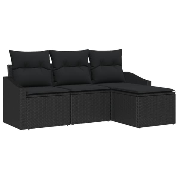 Soffset med kudde 4 pcs Svart konstrotting