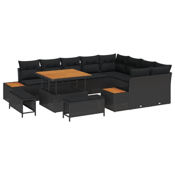 Trädgårdsoffset 12 pcs Svart konstrotting