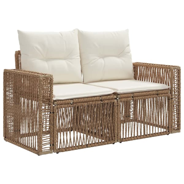 Trädgårdsoffset 10 pcs Beige och krämvit konstrotting