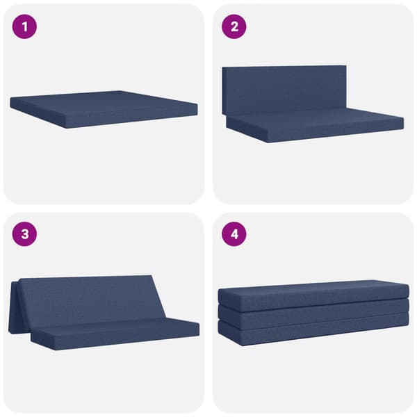 Fällbar Soffbed 180 x 67 x 45 cm Blå