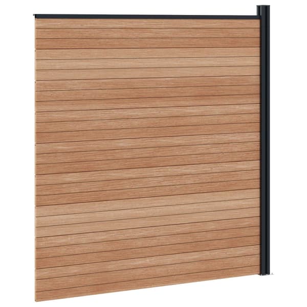 Stängselpanel WPC och aluminium Brun