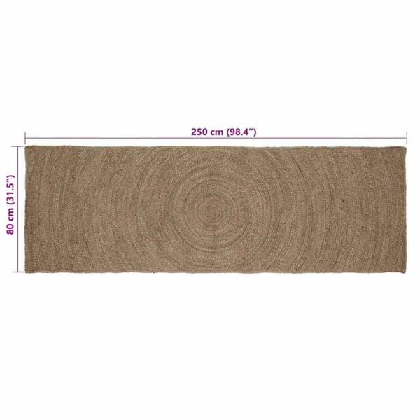 Områdesmattor Rektangulär Grå 80 x 250 cm Jute