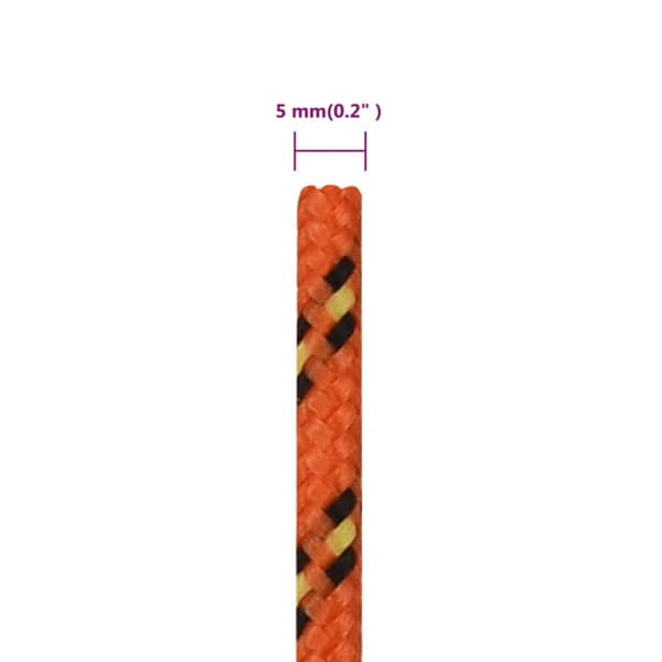 Båtlina orange 5 mm 25 m polypropen