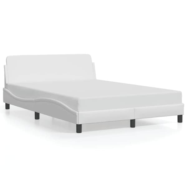 Bed Frame "Dover" White 137x190 cm Faux Leather
