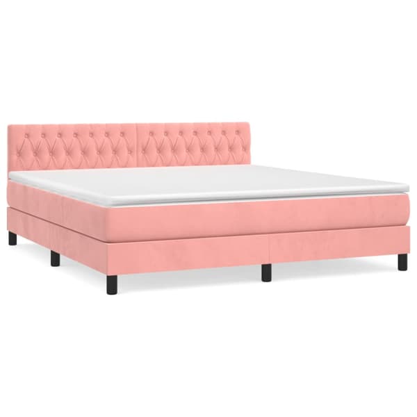 Ramsäng med madrass rosa 180x200 cm sammet