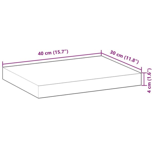 Bordsskiva 40x30x4 cm rektangulär massiv akacia