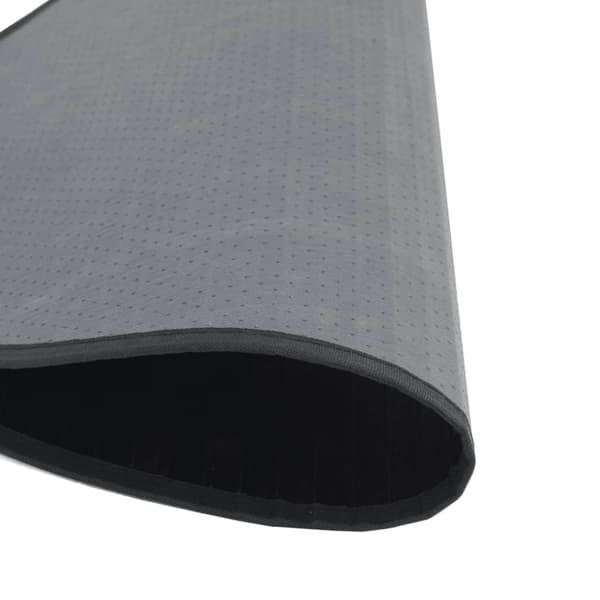 Matta rund svart 100 cm bambu