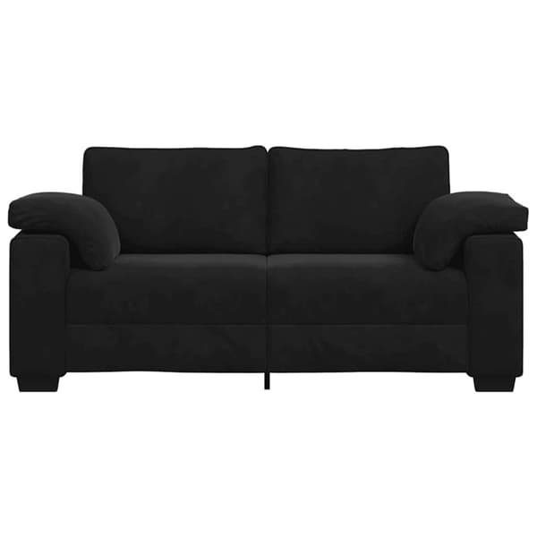 Loveseat soffa svart 180x77x82 cm sammet