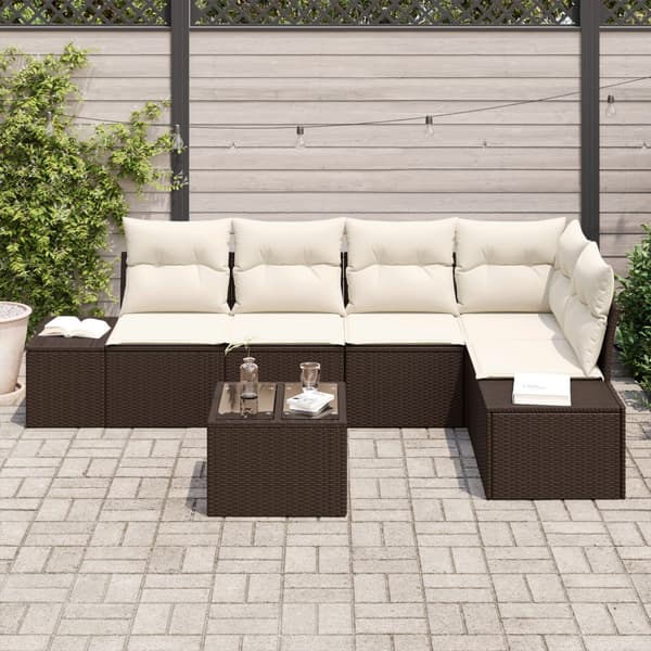 Trädgårdsoffset 6 pcs Brun konstrotting