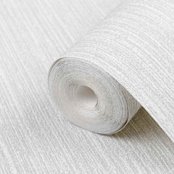 3D Solid Tapet Randig Ljusgrå 10 x 0,53 m Non-woven tyg