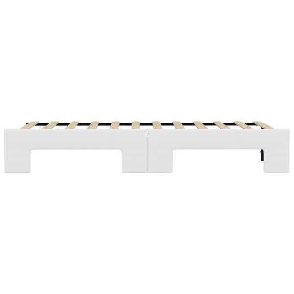 Dagbädd utdragbar vit 90x200 cm konstläder