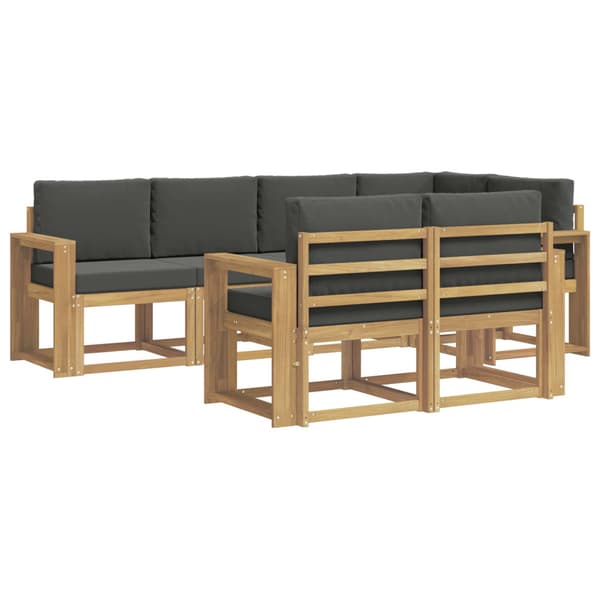 Utomhussoffset med kudde 7 pcs Vit och antracit Polyester