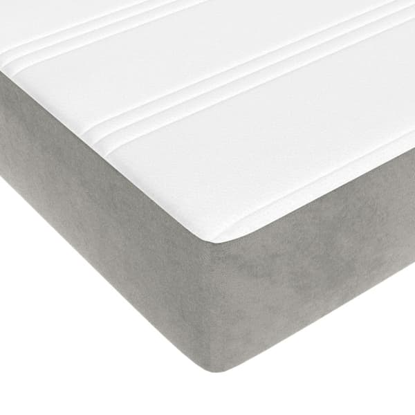 Pocketresårmadrass medium ljusgrå 152x203x20 cm sammet
