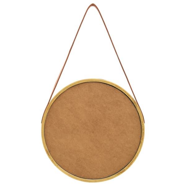 Väggspegel med rem 40 cm guld