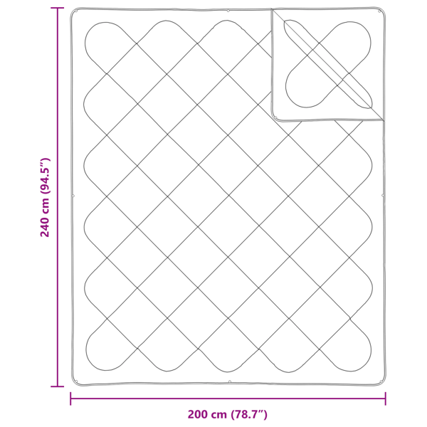 2-i-1 Duntäcke Vit 240 x 200 x 8 cm Polyester