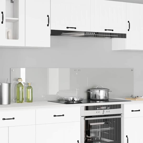 Köksskydd 2 pcs Transparent 90 x 40 cm härdat glas