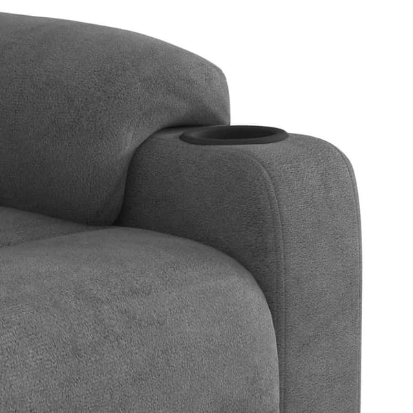 Reclinerfåtölj mörkgrå mikrofibertyg