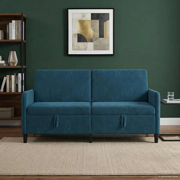Soffa med förvaring Blå 172 x 78 x 87 cm Polyester