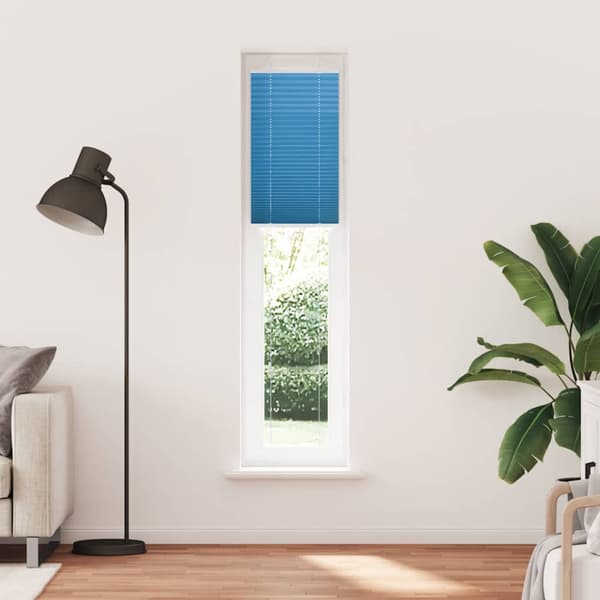 Plisserad persienn blå 45x200cm tyg bredd 44,4cm polyester