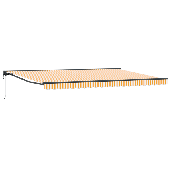 Markisram Gul och Vit 500 × 300 cm Polyester med PU-beläggning