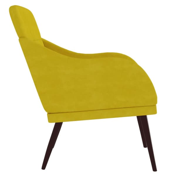 Fåtölj gul 63x76x80 cm sammet