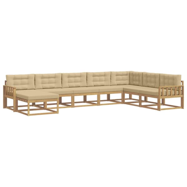 Utomhussoffset 8 pcs Vit och Beige