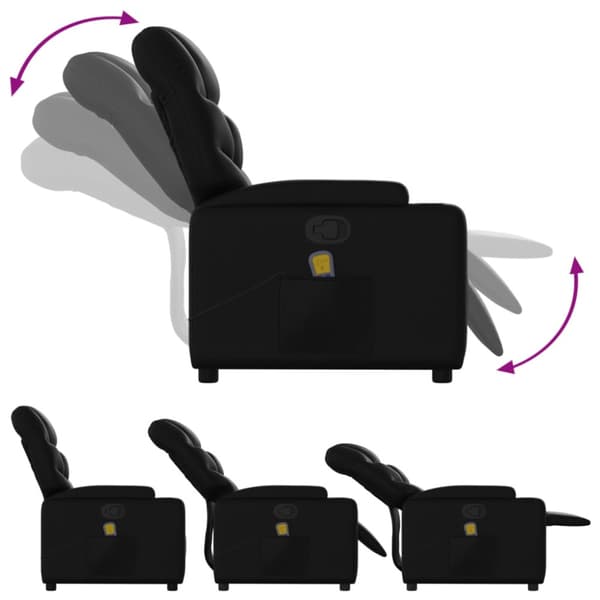 Massagefåtölj svart konstläder