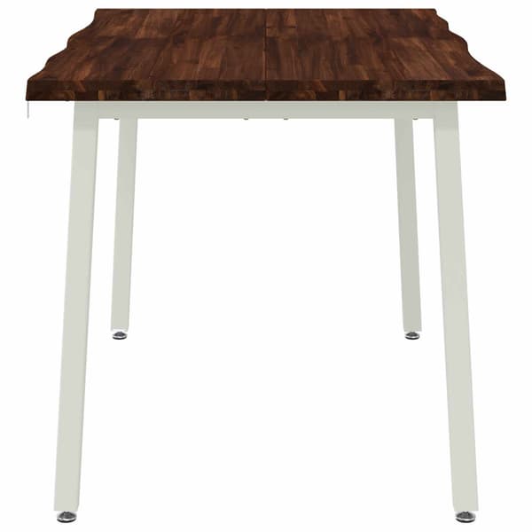 120 x 80 x 75 cm Massivt Akaciaträ Mörkbrun och Vit Rektangulär