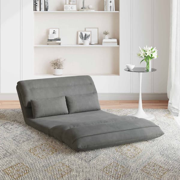 Golvstol Mörkgrå 110 x 82 x 55 cm Sammet