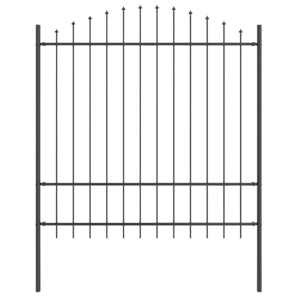 Trädgårdsstängsel 5 pcs Grå 170 x 215 cm Pulverlackerat stål