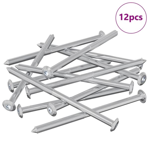 Möbelskruvar 12 pcs Silver M6 x 100 mm Stål