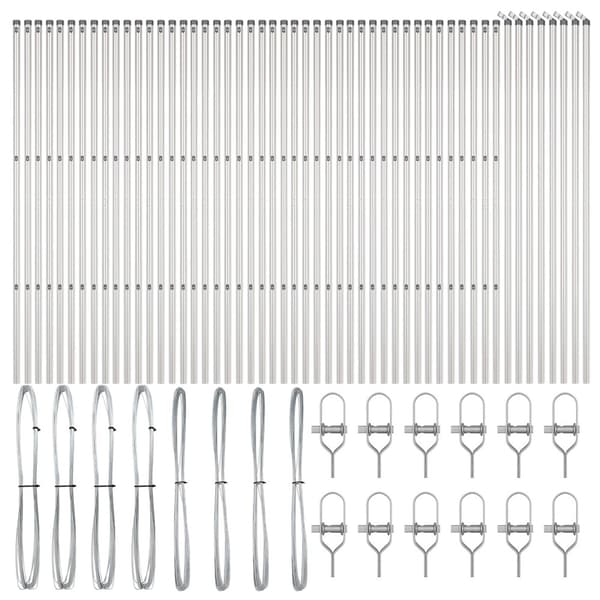 Stängselstolpe 52 pcs Grå 3,2 x 3,2 x 210 cm