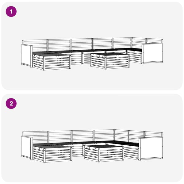 Utomhussoffset 8 pcs Naturlig