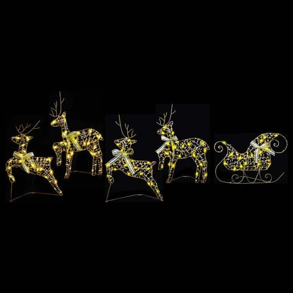 LED Renar med 40 LED-lampor 5 pcs Guld PET