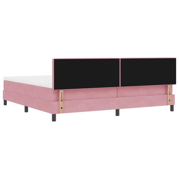 Bäddfjäder med huvudgavel Rosa 200 x 200 cm Sammet