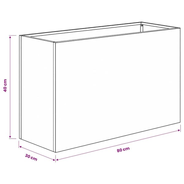 Trädgårdsplanterare 2 st Silver 80 x 30 x 40 cm